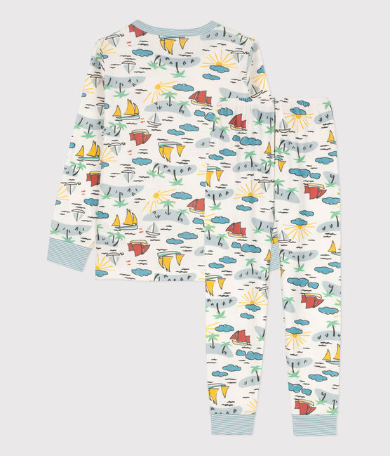 Pyjama explorateur en coton enfant blanc MARSHMALLOW/blanc MULTICO
