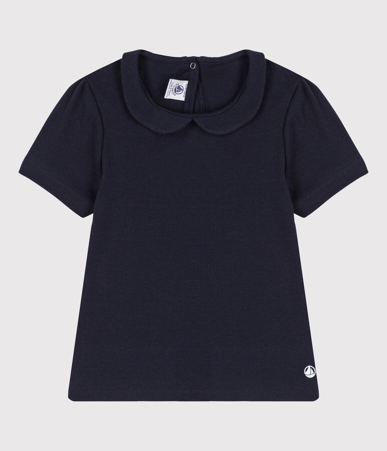 T-shirt manches courtes en coton enfant fille bleu SMOKING