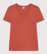 Tee-shirt l'Iconique col V en coton uni femme