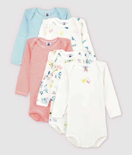 Lot de 5 bodies manches longues bébé fille variante 1