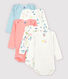 Lot de 5 bodies manches longues bébé fille