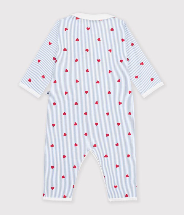 Pyjama b&eacute;b&eacute; en coton sans pieds imprim&eacute; c&oelig;urs blanc/multicouleur