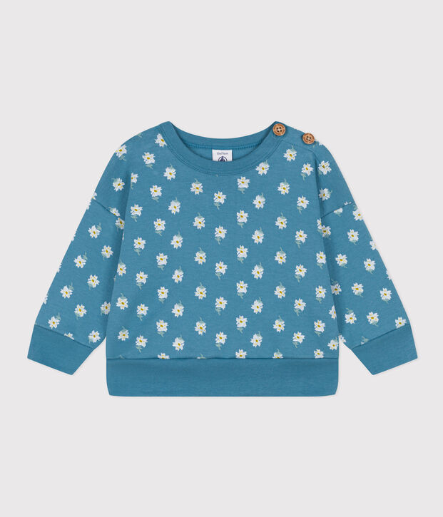 Sweatshirt en jersey &eacute;pais b&eacute;b&eacute; bleu/multicouleur