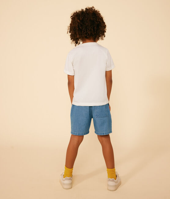 Tee-shirt imprimé en jersey léger enfant garçon blanc MARSHMALLOW