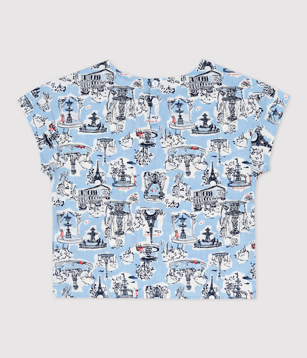 Blouse manches courtes &agrave; imprim&eacute; enfant fille blanc/multicouleur