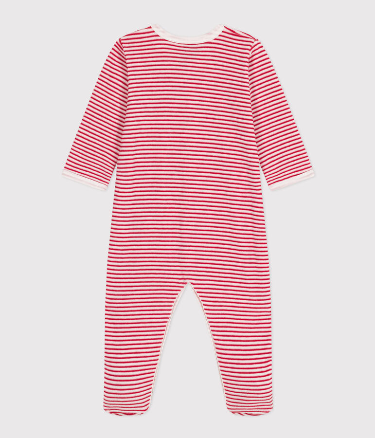 Pyjama b&eacute;b&eacute; amour en velours rouge MARSHMALLOW/blanc CORRIDA