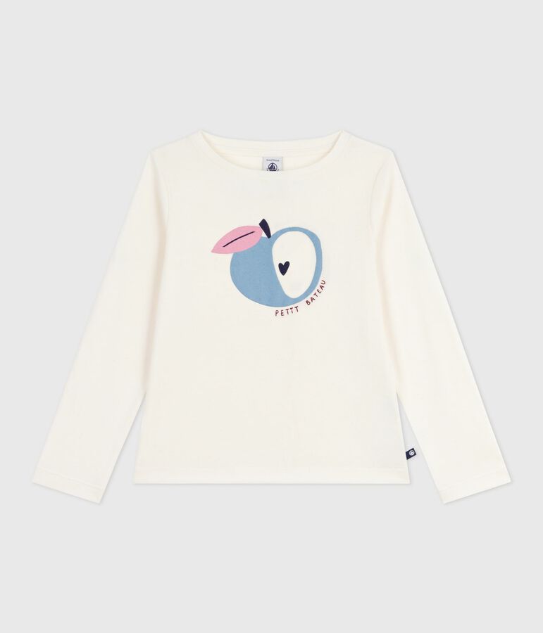 Tee-shirt enfant manches longues en coton imprim&eacute; MILK/ MULTICO