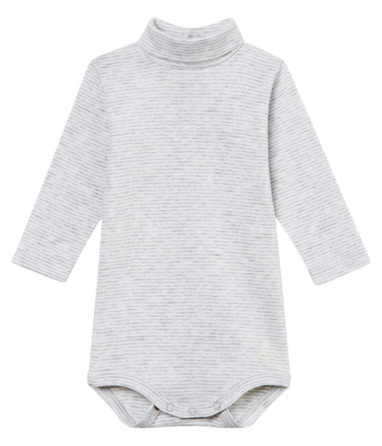 Body Col Roule Rayure Milleraies Bebe Mixte Poussiere Marshmallow Petit Bateau