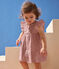 Robe bébé en gaze de coton unie et son bloomer rose CHARME