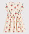Robe fleurie en gaze de coton enfant fille blanc AVALANCHE/ MULTICO