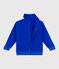 Sweatshirt zippé col montant enfant en coton uni bleu PERSE