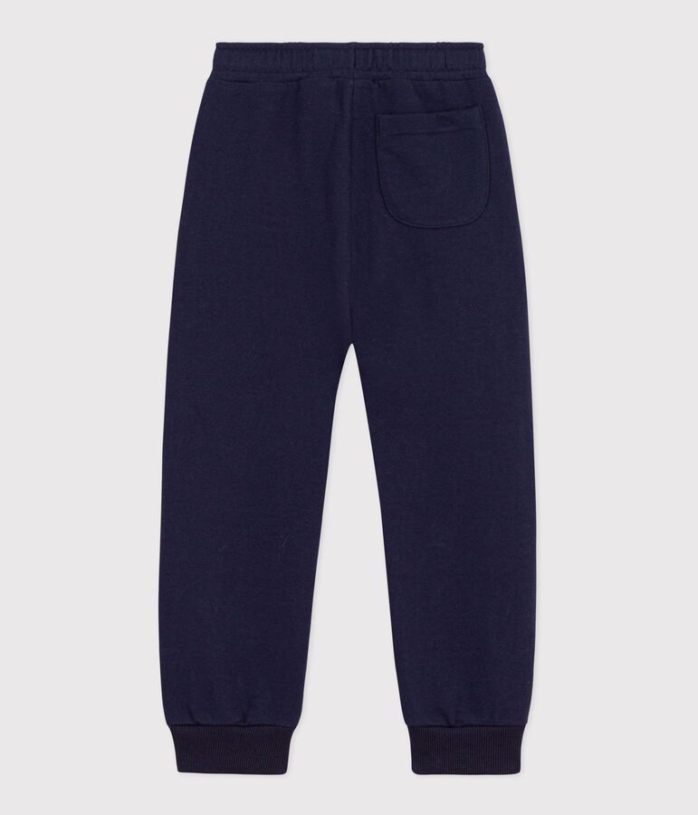 Pantalon de jogging enfant en coton uni bleu