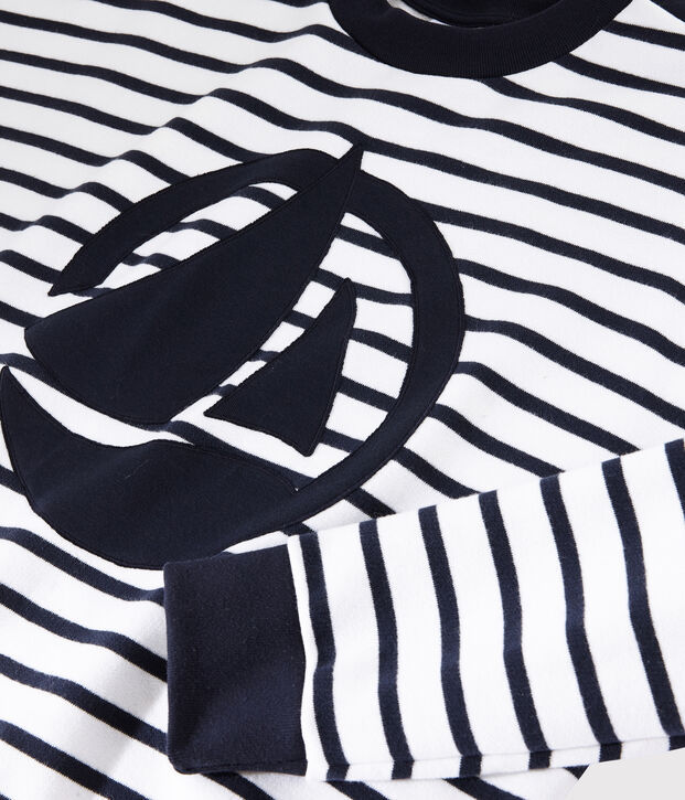 Sweat shirt Femme blanc/bleu