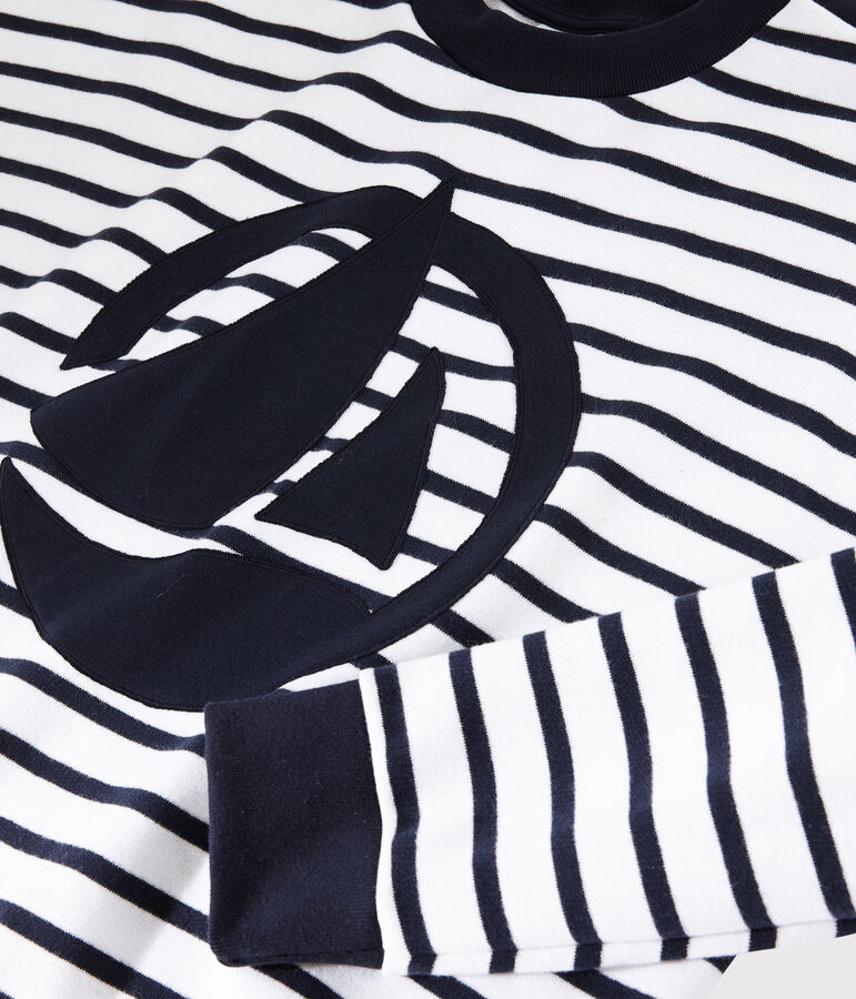 Sweat shirt Femme blanc MARSHMALLOW/bleu SMOKING