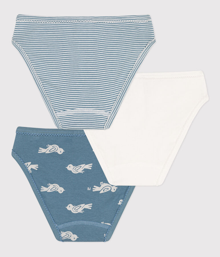 Lot de 3 culottes oiseau petite fille en coton multicouleur