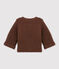 Cardigan bébé mixte laine et coton marron BROWN