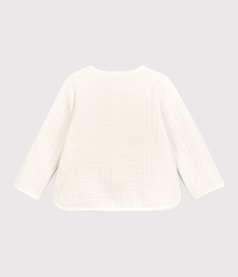 Cardigan en tubique matelass&eacute; b&eacute;b&eacute;. blanc MARSHMALLOW