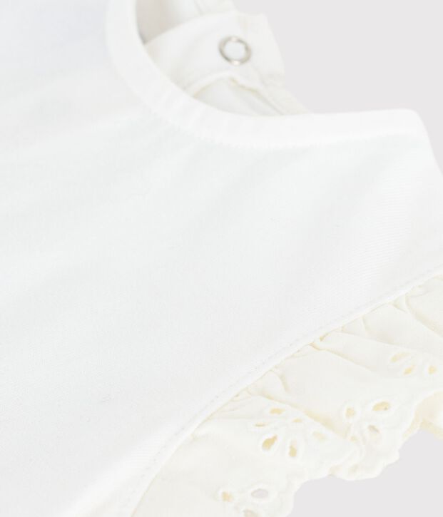 Tee-shirt b&eacute;b&eacute; en coton &agrave; manches courtes, uni blanc