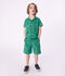 Bermuda short enfant en coton uni imprim&eacute; vert