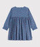Robe enfant manches longues en velours imprimé bleu ADRIATIC/ MULTICO