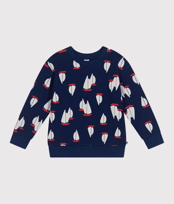 Sweatshirt enfant en coton imprimé bleu MEDIEVAL/blanc MULTICO