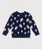 Sweatshirt enfant en coton imprimé bleu MEDIEVAL/blanc MULTICO