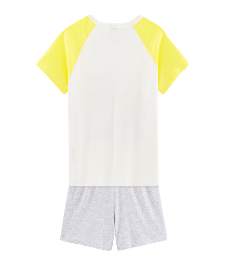 Pyjacourt petit gar&ccedil;on en c&ocirc;te blanc/multicouleur