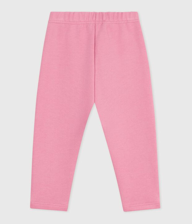 Pantalon b&eacute;b&eacute; en coton uni rose