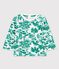 Sweatshirt imprimé végétal en molleton bébé blanc MARSHMALLOW/vert GAZON