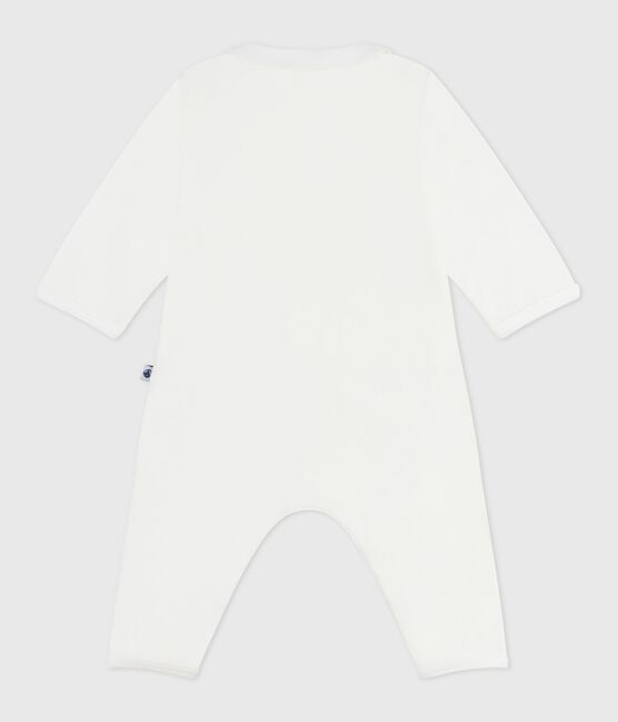 Pyjama bébé sans pieds en coton uni blanc MARSHMALLOW
