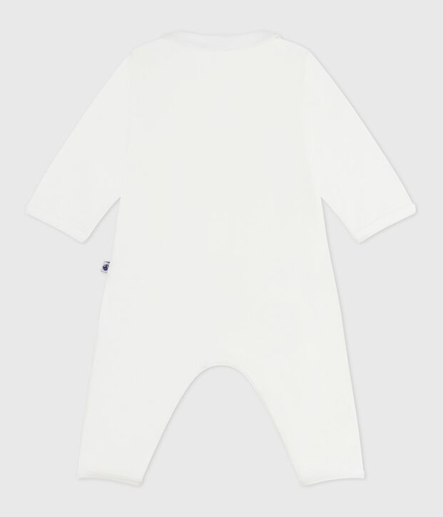 Pyjama b&eacute;b&eacute; sans pieds en coton uni blanc