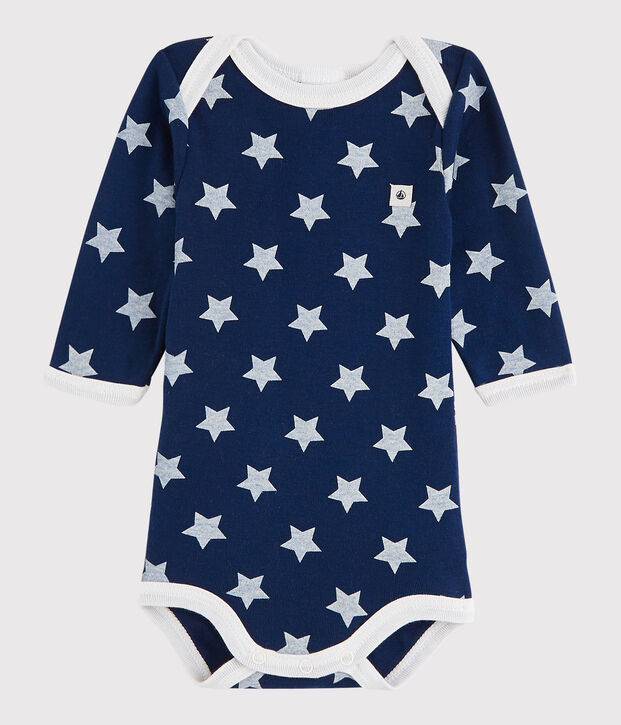 Body manches longues b&eacute;b&eacute; fille-gar&ccedil;on bleu/blanc