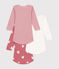 Lot de 3 bodies manches longues cœurs en coton bébé variante 1