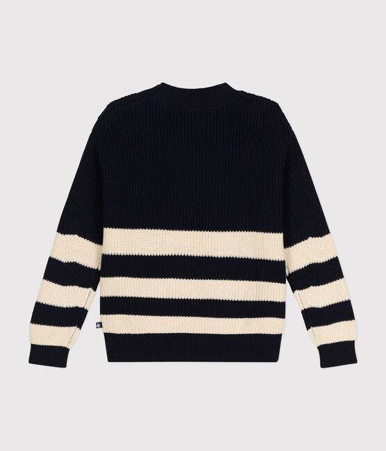 Pull en coton femme bleu SMOKING/ AVALANCHE