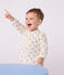 Pyjama bébé en velours imprimé léopards blanc MARSHMALLOW/blanc MULTICO