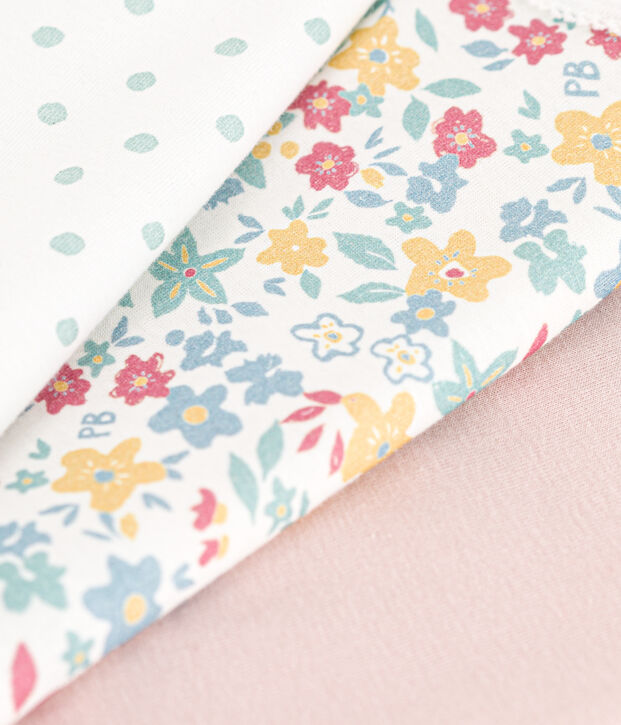 Lot de 3 bodies bretelles fleurs en coton multicouleur