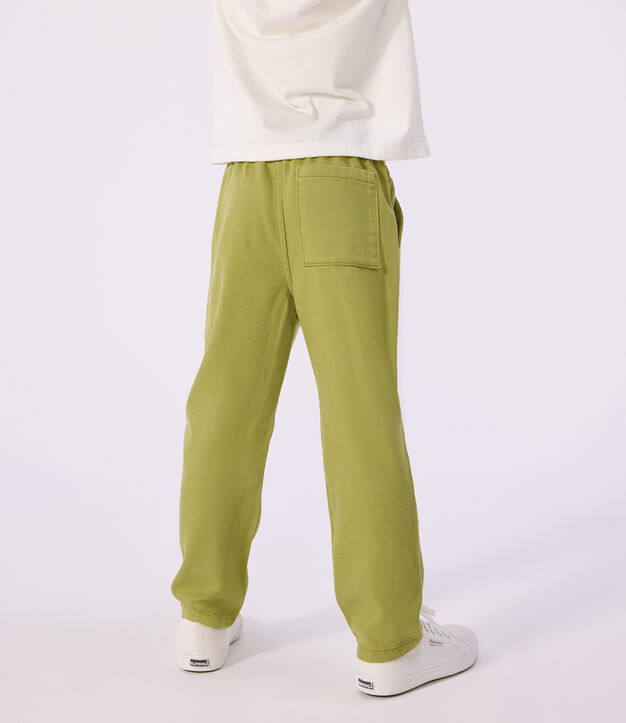 Pantalon enfant en coton vert
