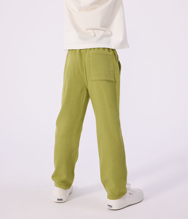 Pantalon enfant en coton vert