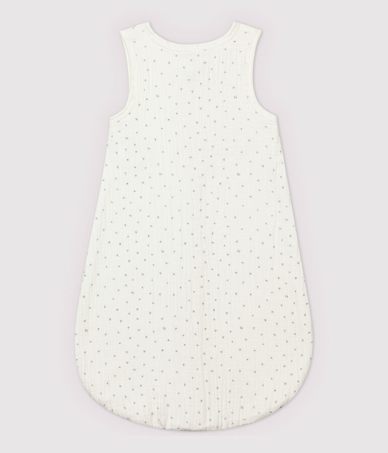 Gigoteuse blanche &agrave; &eacute;toiles b&eacute;b&eacute; en tissu couche en coton biologique blanc MARSHMALLOW/gris GRIS