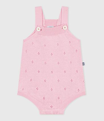 Combinaison courte bébé en tricot de coton ajouré