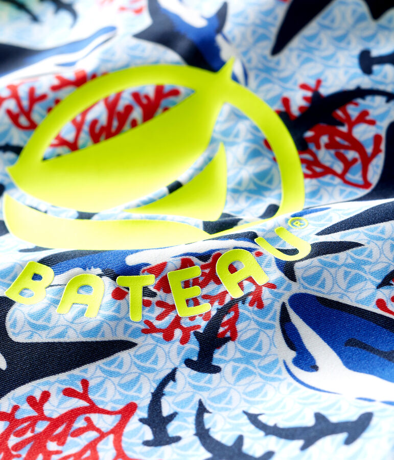 Tee shirt anti-UV UPF 50+ &eacute;coresponsable b&eacute;b&eacute; gar&ccedil;on bleu/multicouleur