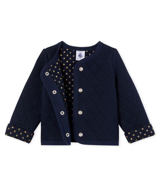 Cardigan bébé fille en tubique matelassé bleu SMOKING CN