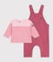 Ensemble cadeau b&eacute;b&eacute; en coton : tee-shirt et salopette multicouleur