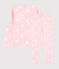 Pyjama snugfit cœur rose petite fille en coton biologique rose MINOIS/blanc MARSHMALLOW