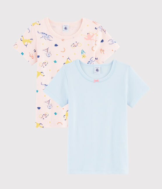 Lot de 2 tee-shirts manches courtes animaux yoga petite fille variante 1