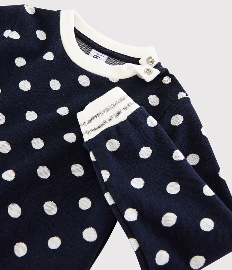 Sweat shirt enfant fille bleu/blanc