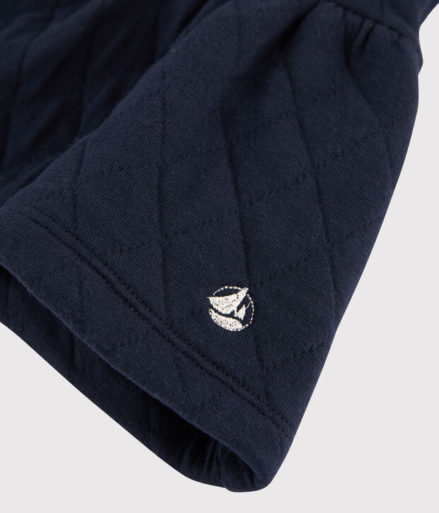 Jupe en tubique matelass&eacute; enfant fille bleu