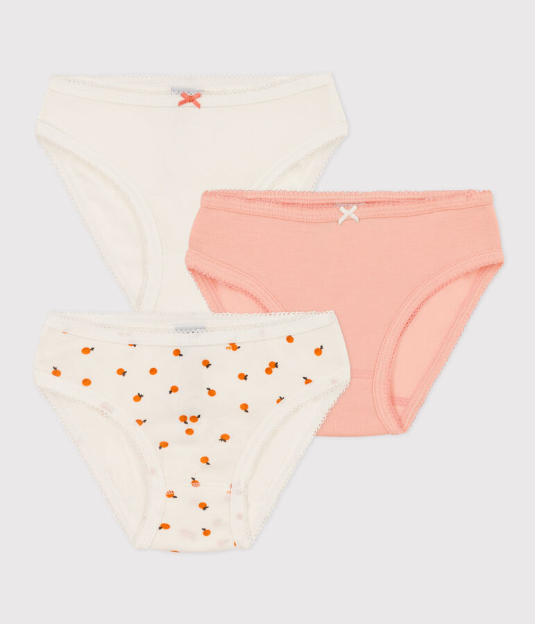 Lot de 3 culottes orangettes en coton petite fille variante 1