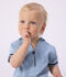 Ensemble b&eacute;b&eacute; 2 pi&egrave;ces en chambray, tee-shirt col vareuse bleu