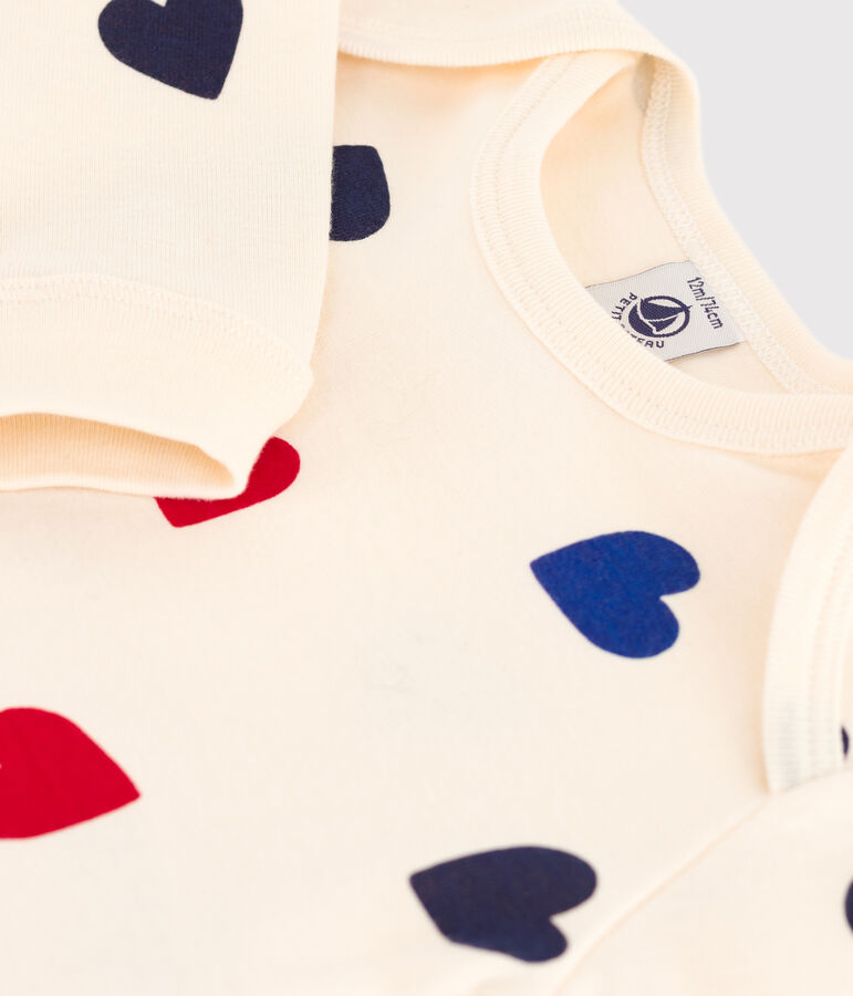 Dors-bien sans pieds c&oelig;ur b&eacute;b&eacute; en coton blanc AVALANCHE/ MULTICO